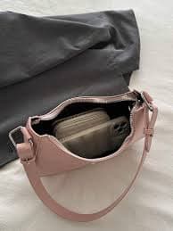 Solid Color Retro Minimalist Bow Decor Crescent Shoulder Bag, Suitable For Shopping, Wallet Carrying, Young Women, College Students, Career Starters, Office Ladies. Also Suitable For Office, University, Work, Business, Commuting, Outdoor Activities,