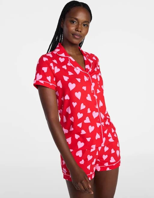 Joyspun Women's Dreamy Soft Notch Pajama Set