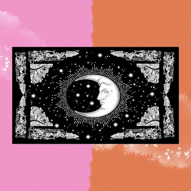 Black & White Moon Cotton Tapestry