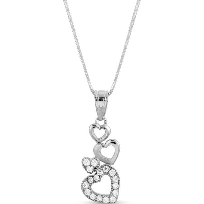 vanda jewelry Multi Heart CZ Necklace