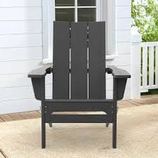 JEAREY Gray Classic Folding HDPE Plastic Adirondack Chair HQZDY-GY - The Home Depot