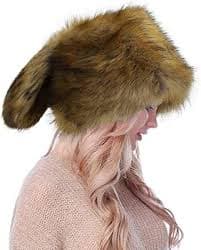 NICEYST Women Winter Faux Fur Hat Cossack Russian Style Thick Warm Fluffy Tail Beanie Snow Cap at Amazon Women's Clothing store