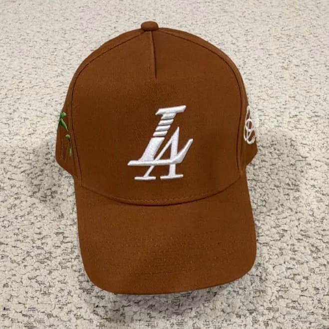 Los Angeles Dodgers Brown Hat Palm Tree Reference Embroidery Baseball