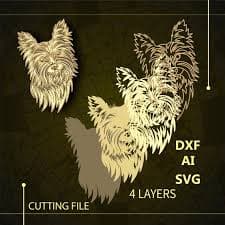 Yorkshire Terrier Dog Multilayer SVG. CNC. Cricut. Paper Cutting. Laser Cut File. 3D Layer. - Etsy Israel