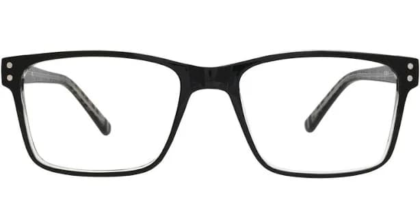 Bedford Rectangle - Black/Black Stripe Temple