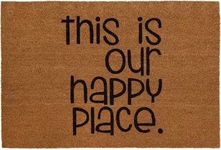 Stitch & Weft This Is Our Happy Place Coir Doormat