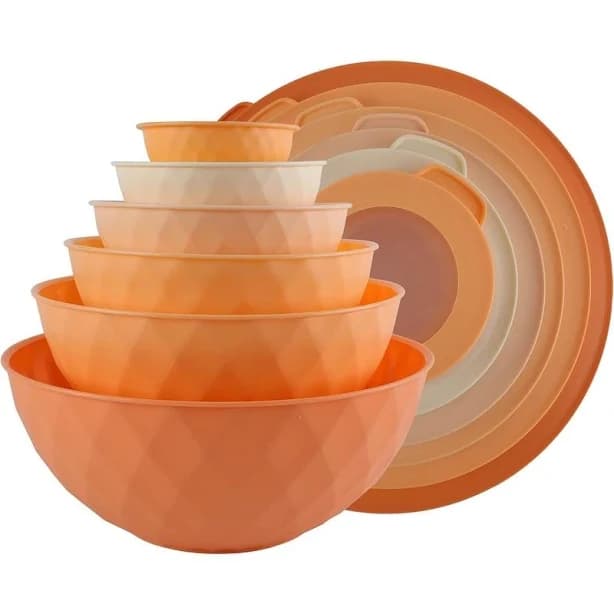 Cook with Color 12 Piece Plastic Nesting Bowls with Lids