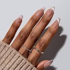 Press On Nails Short - BTArtbox Almond Press On Nails, Opaque Reusable Stick On Nails, Fake Nail with Nail Glue in 16 Sizes - 30 Nail Kit, Falling Star Cat Eye & French Tip Cat Eye : Beauty & Personal Care - Amazon.com