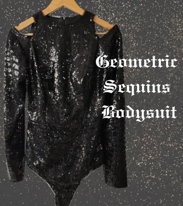 Iconic Pop Tour-Inspired Sequin Cold-Shoulder Bodysuit