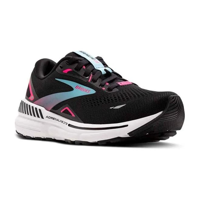 Womens Brooks Running Adrenaline GTS 23 GTX in Black/Knockout Pink/Aqua
