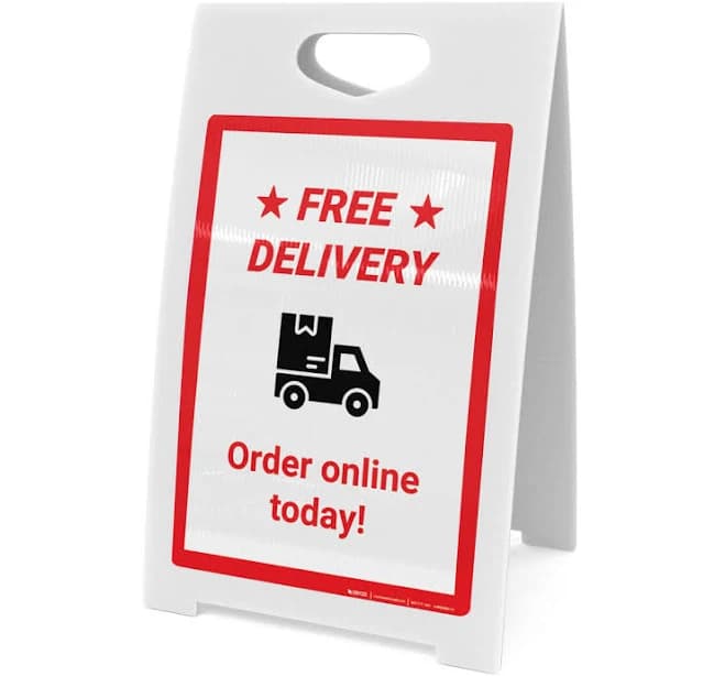 Free Delivery: Order Online Today! - A-Frame Sign