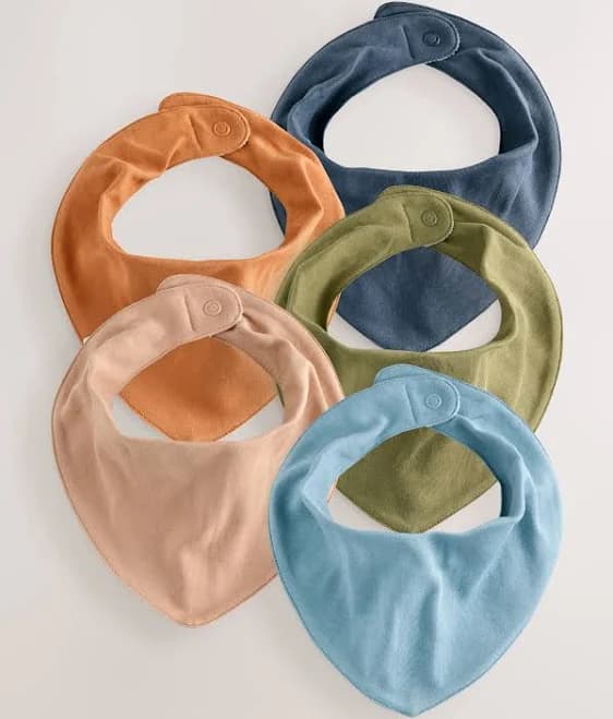 Next Blue Baby Dribble Bibs 5 Pack