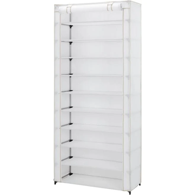 Mainstays 10 Shelf Organizer Shoe Rack with Cover