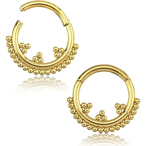 16g Gold Hinged Septum Clicker