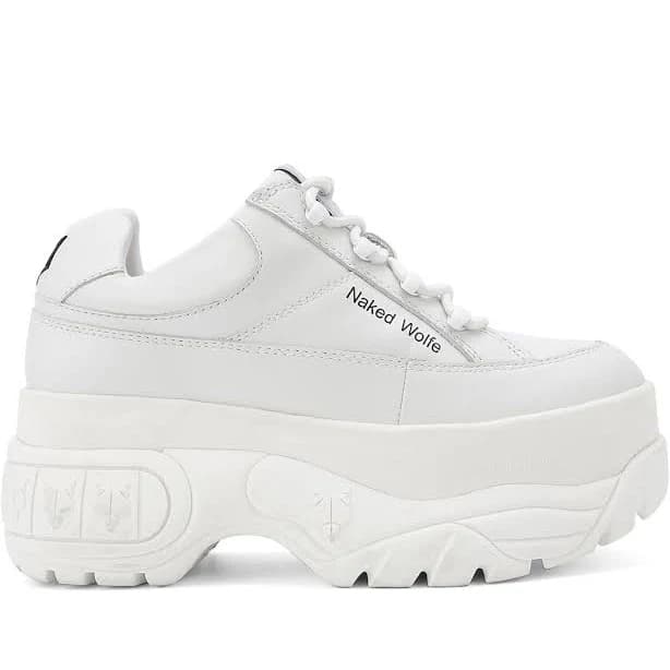 Naked Wolfe - Sporty White Leather 40 EU Women Sneakers