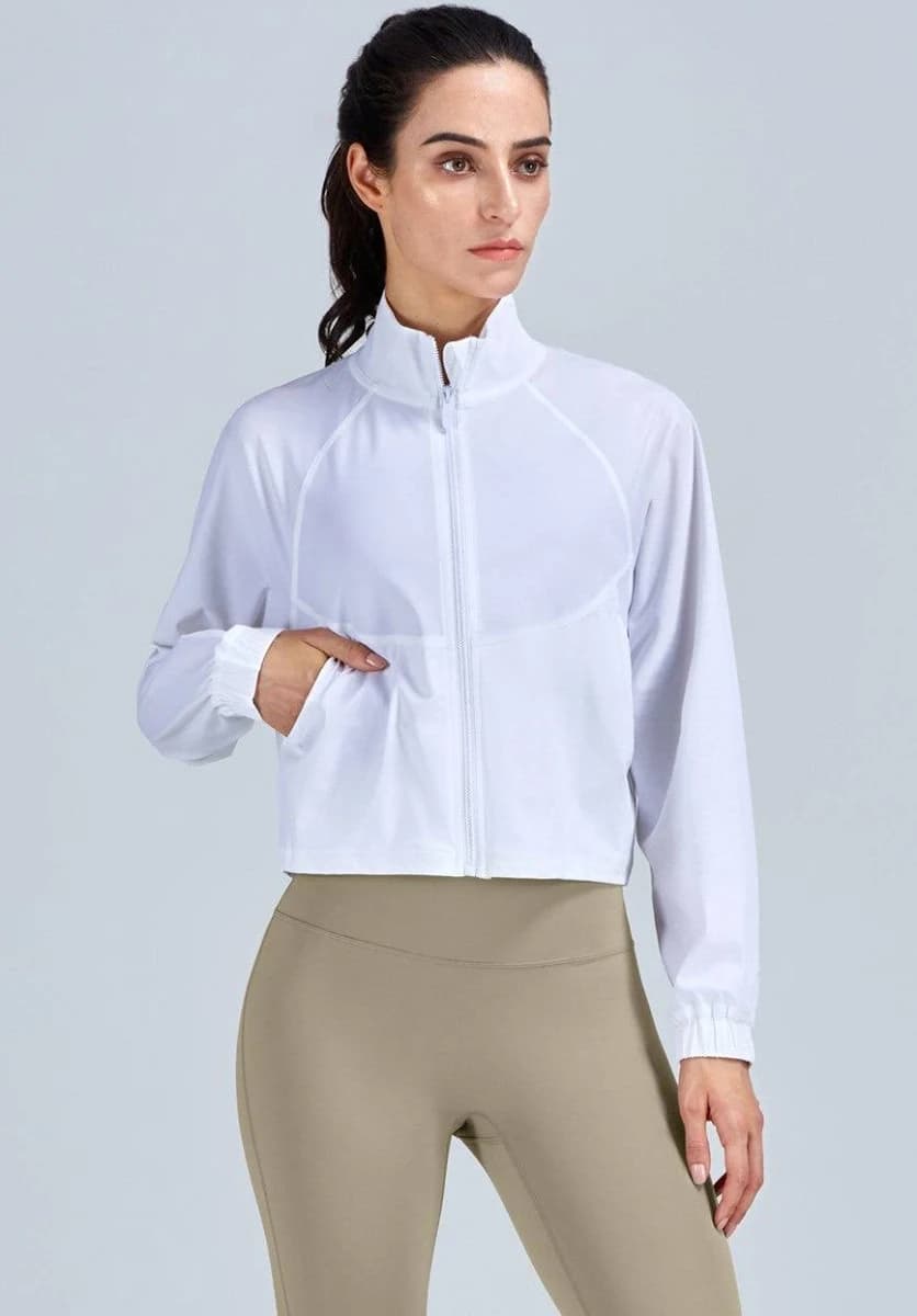 Full-Zip Cropped Track Jacket