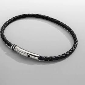 Men's Black Leather Rope Bracelet