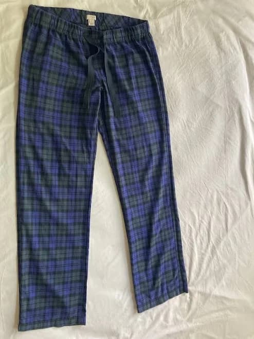 J. Crew S Plaid Tartan Check Loungewear Pants Green Blue