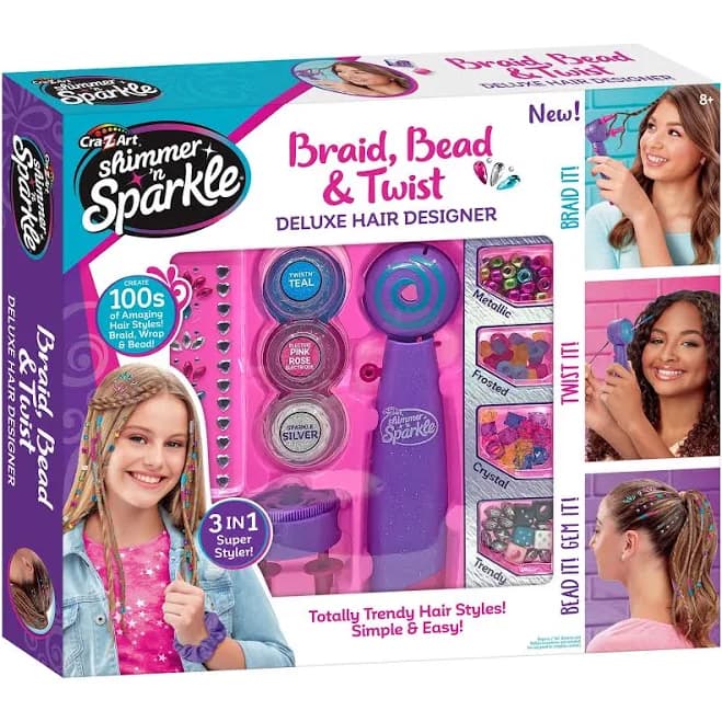 Cra-Z-Art Shimmer N Sparkle Braid Bead and Twist Deluxe Hair Designer