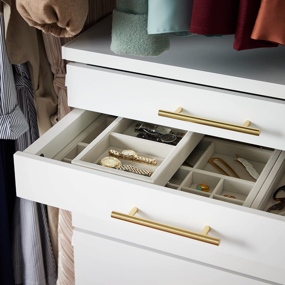 Decor Plus by Elfa Matte White 18" Drawer Box | The Container Store