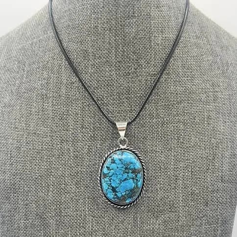 Oval Turquoise Pendant Necklace