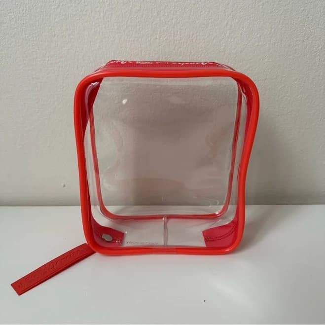 Sol De Janeiro Clear & Red Zip Makeup/Toiletry Bag
