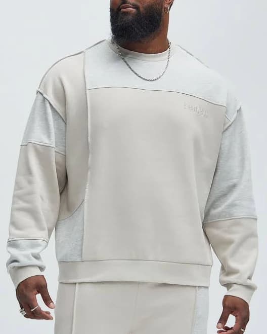 Fashion Nova Men's Block The Fear Crewneck Sweatshirt