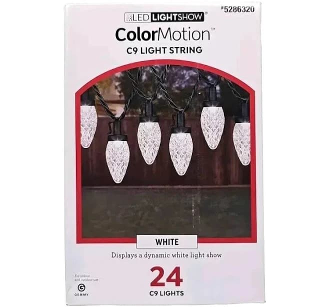 Gemmy Lightshow 24-Count C9 Color Motion LED Christmas String Lights