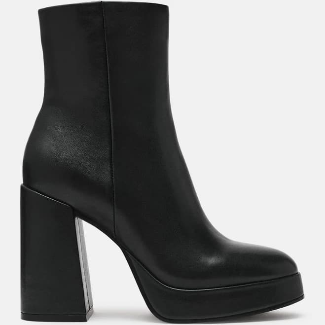 Steve Madden Women's Tyra Block Heel Leather Booties
