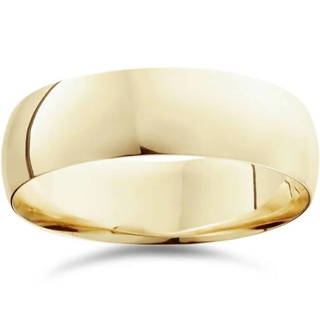 Bliss Diamond Men's 10K Yellow Gold Dome High Polished Wedding Band Ring