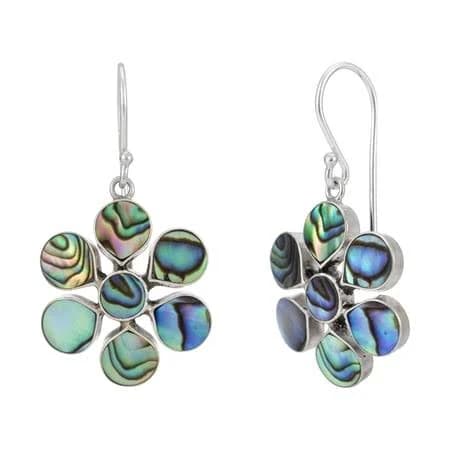Silverly Women's 925 Sterling Silver Abalone Shell Dangle Earrings