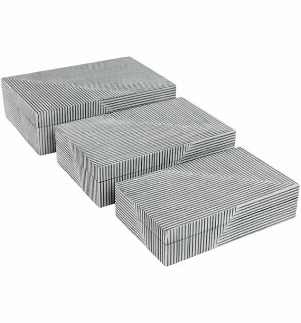 AllModern Striped Decorative Boxes (Set of 3)