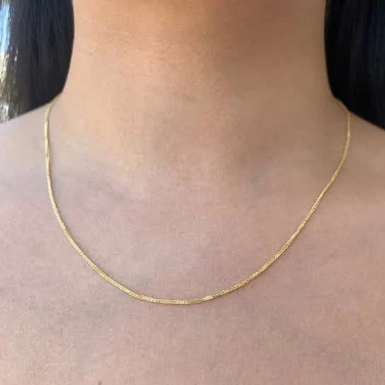 14K Gold Thin Franco Chain Necklace