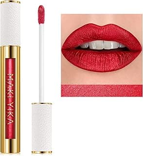 Red Lipstick for Women Metallic Lipsticks Glitter Long Lasting Lipstick No Smudge No Transfer Liquid Lip Gloss (BR20 Crushed Ruby)