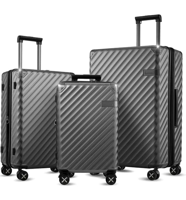 LUGGEX 3 Piece Luggage Set with Spinner Wheels