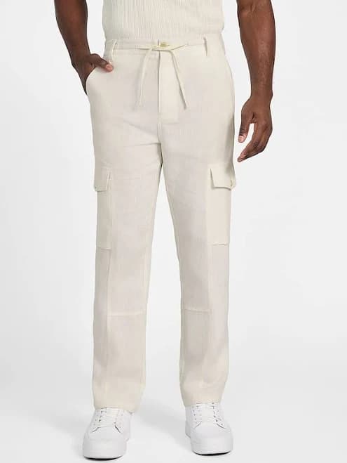 GUESS Men's Eco Fletcher Linen Cargo Pants