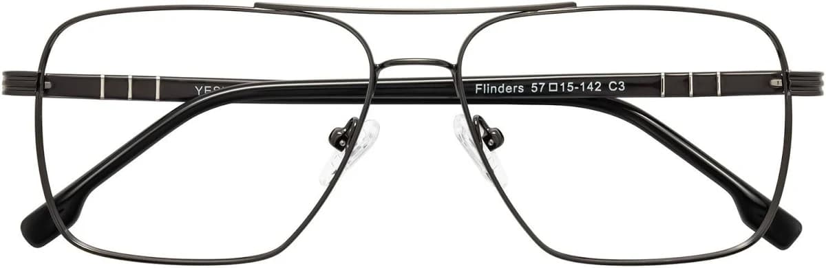 Double Bridge Grandpa Metal Square Glasses