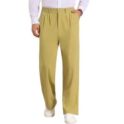 Inspire Chic Men's Lightweight Breathable Linen Dress Pants