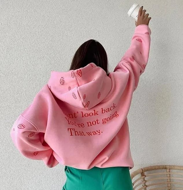 Retro Vintage Oversize Hoodie with Eye Symbol