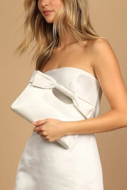 Lulus Satin Bow Clutch