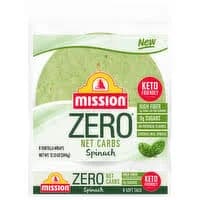 Mission Zero Net Carbs Spinach Soft Taco Tortillas