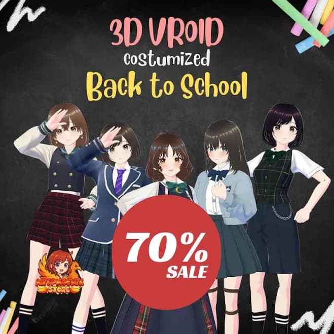 Avatar 3D Vtuber Back to School Uniform Bundle