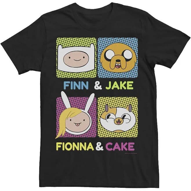 Cartoon Network Men's Big & Tall Finn and Jake Fiona and Cake Graphic T-Shirt