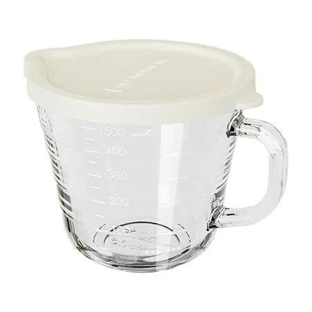 Yooshoverk Modern Glass Measuring Cup Microwave Safe Baking Bowl with Handle Metric Imperial Markings Transparent Pour Spout Kitchen Essential