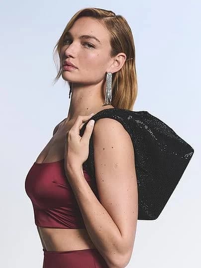 Victoria's Secret Women's Diamanté Shine Slouchy Mini Bag