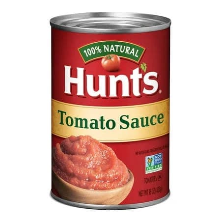 Hunt's 100% Natural Tomato Sauce, Canned Tomato Sauce, 15 Oz, 2 Pack