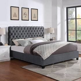 Roundhill Furniture Apoera Upholstered Button Tufted Bed