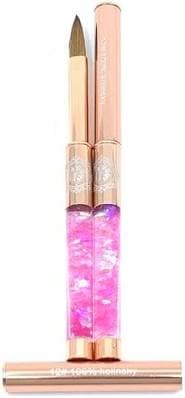 Pink Shimmer Rose Gold Acrylic Nail Brush