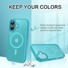 BENTOBEN Case for iPhone 16 [Compatible with Mag-Safe], 6.1" Metal Lens Frame Button Frame Hard Tpu Matte Magnetic Anti-Fingerprint Shockproof Protective Cover for iPhone 16, Lake Blue - Walmart.com