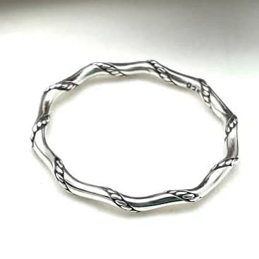 Sterling Silver Rope Braid Thin Stacking Band